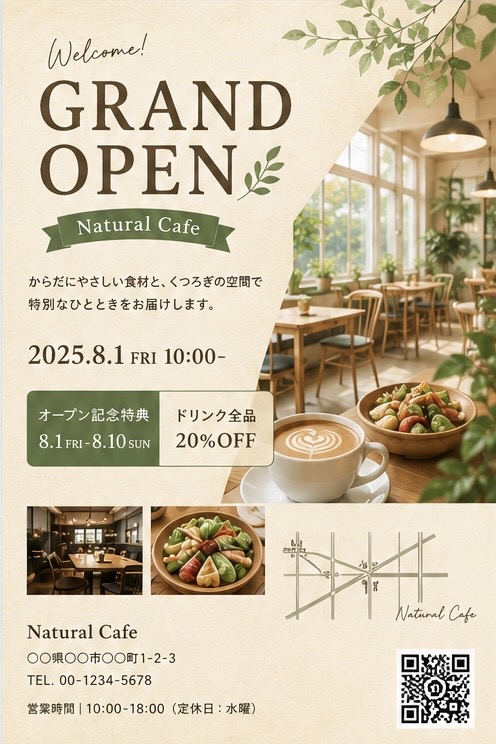 カフェオープン フライヤー